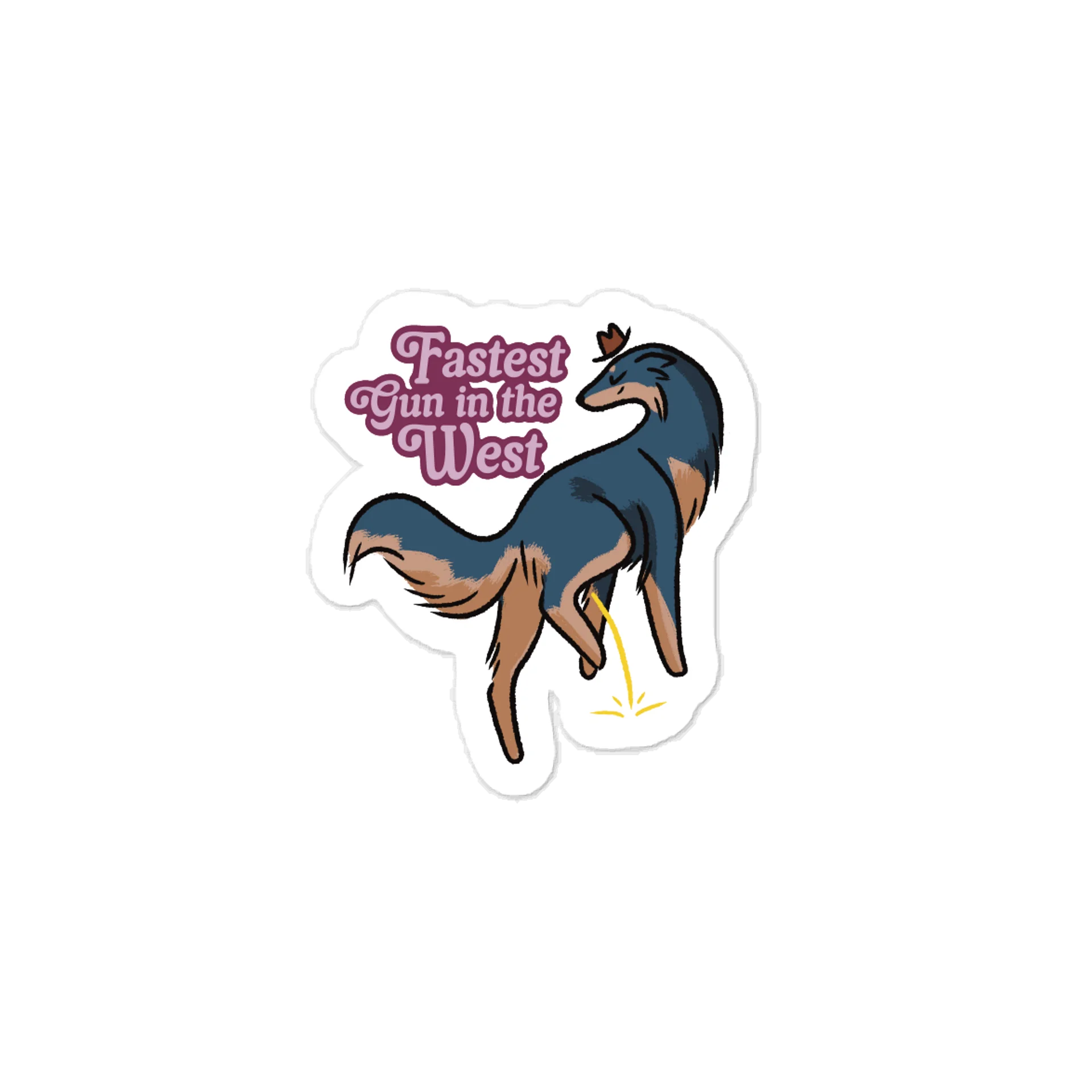 Fastest Gun in the West - Black and Tan - Kiss-Cut Vinyl Sticker product image (1)