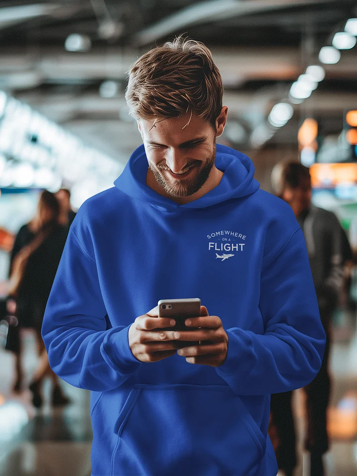 Somewhere on a Flight Premium Embroidered Hoodie product image (33)