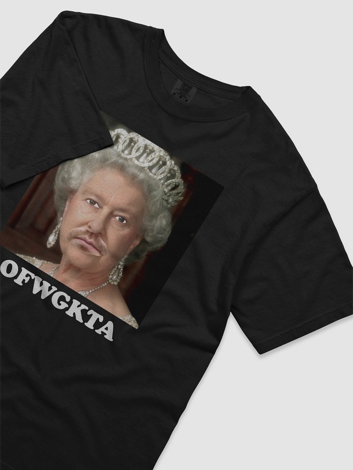 BLACK QUEEN OF ENGLAND MUSTACHE TEE product image (2)