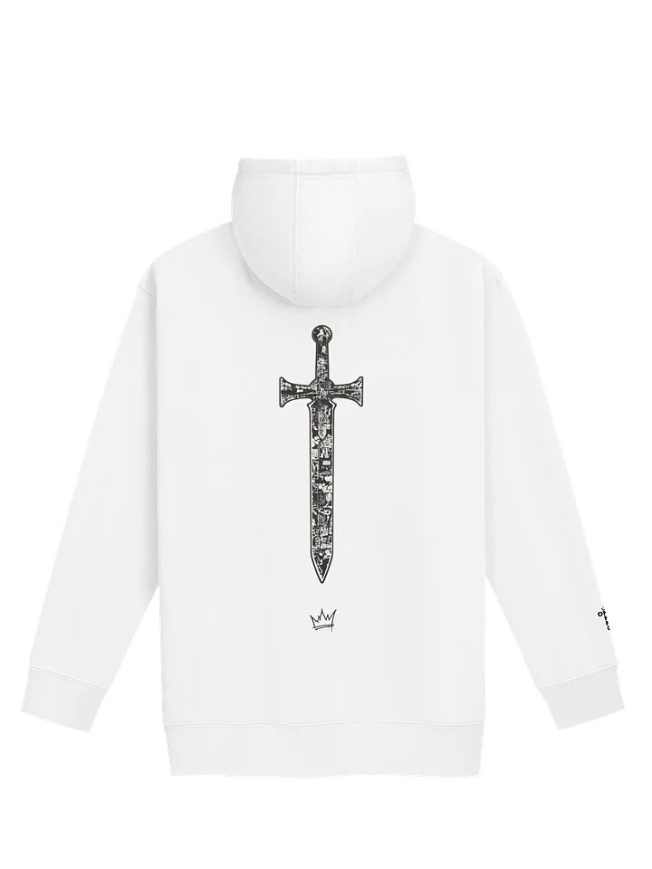 ONE KING Crusader Oakeshott Premium Soft Blend Hoodie with embroidered sleeve logo black print product image (1)