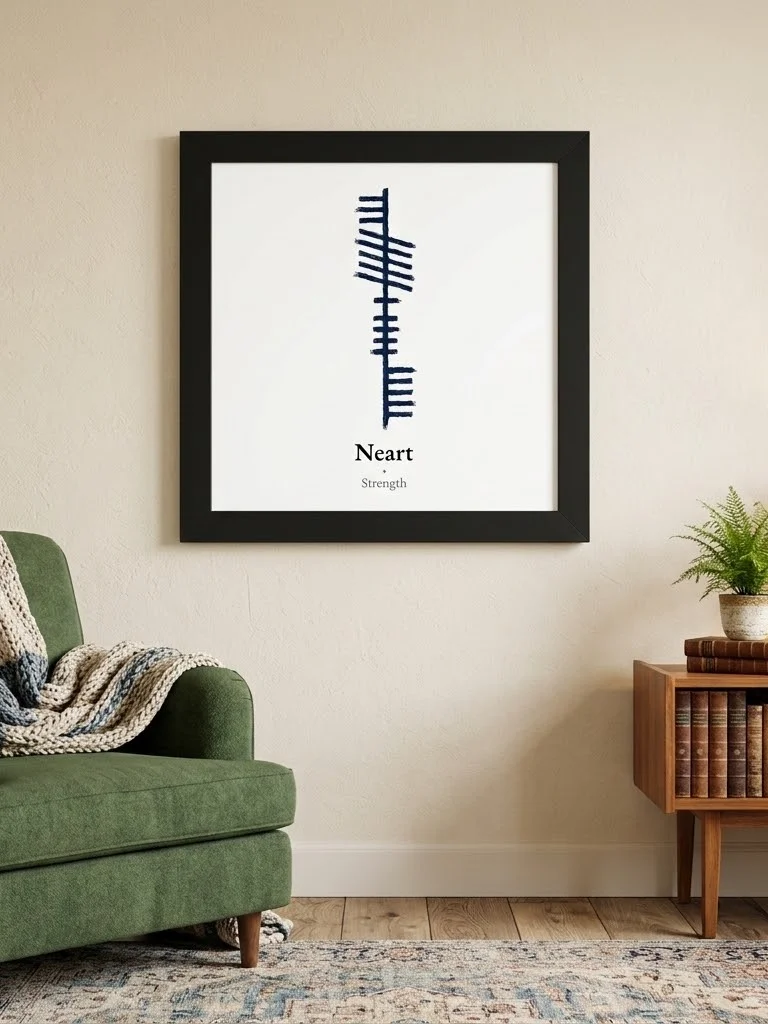Neart – Celtic Strength Ogham Framed Art Print product image (27)