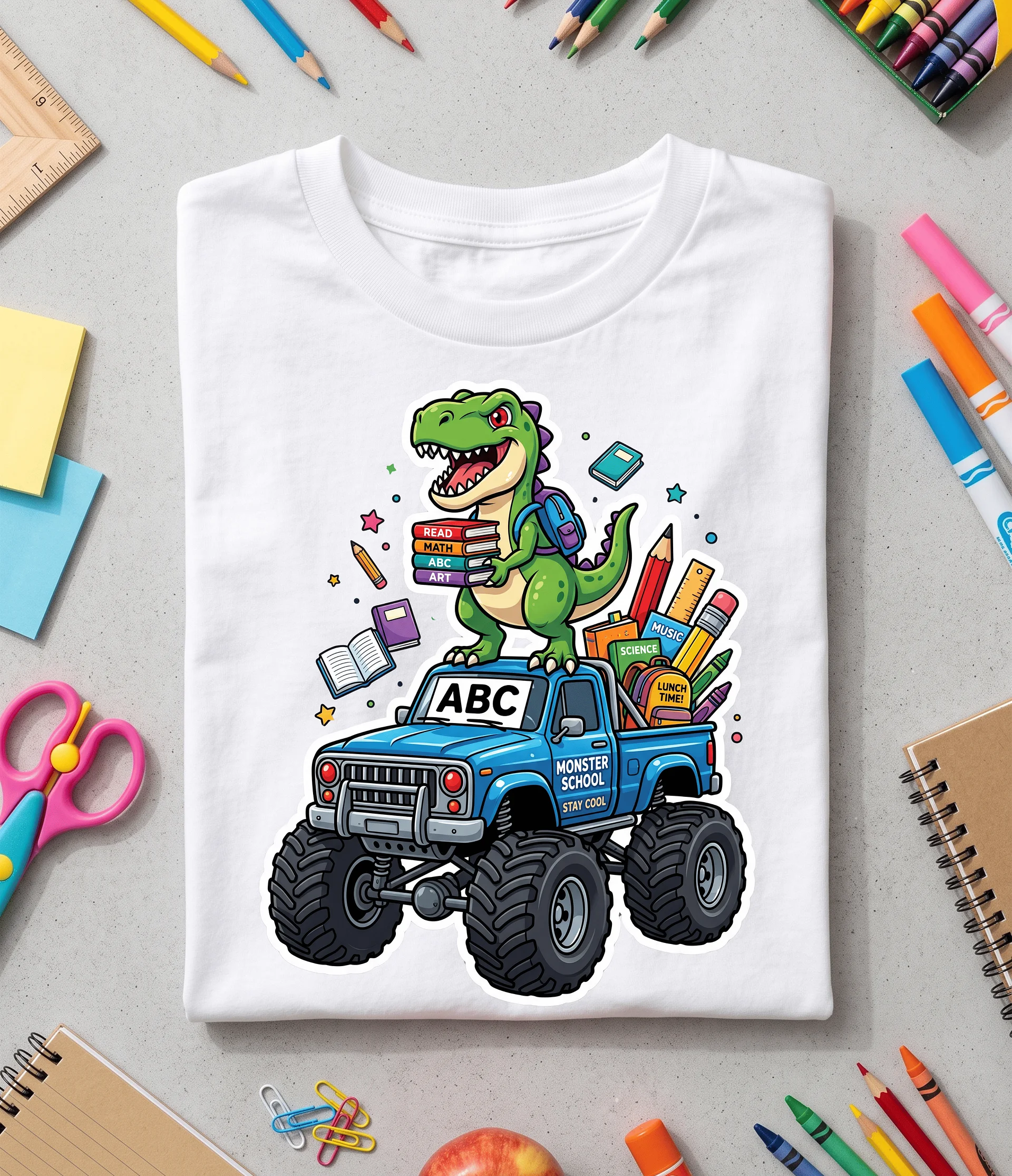 Dino Monster Truck School Tee 🦖🚚 product image (1)