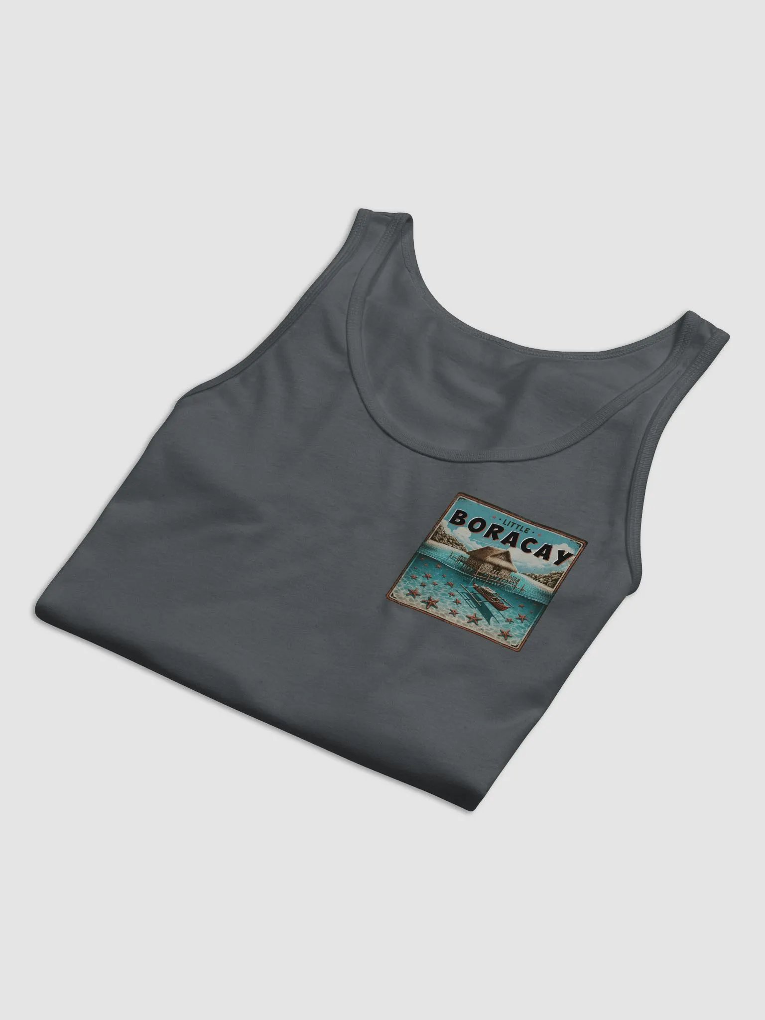 LITTLE BORACAY TANK TOP, FLOATING COTTAGE BALSA AND FILIPINO BOAT BANGKA WITH STARFISH, CALATAGAN BATANGAS product image (3)