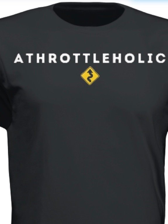 Athrottleholic Curves Ahead Road Sign Tee product image (2)