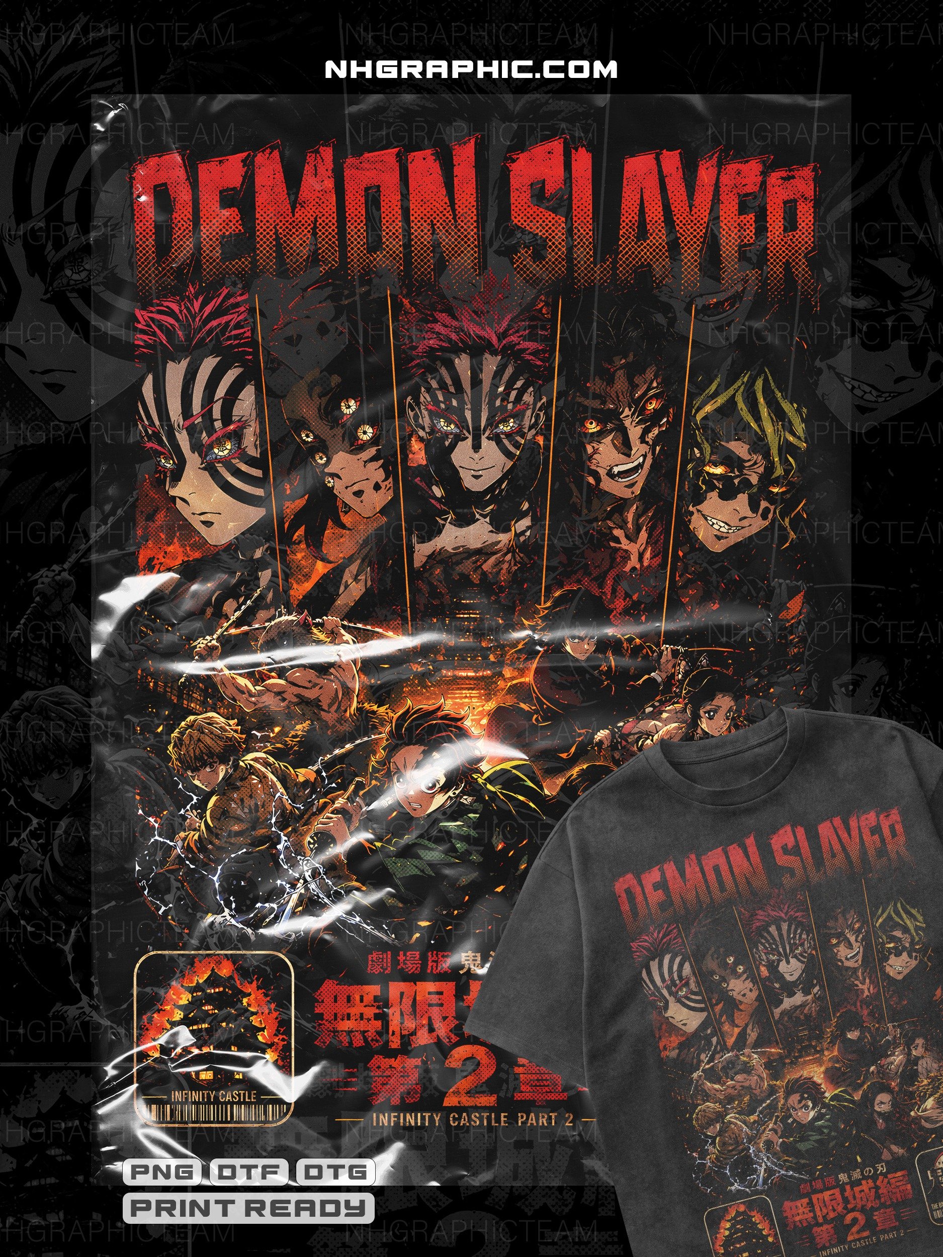 10 Halftone Anime Shirt PNG Designs DTG DTF Bundle product image (4)