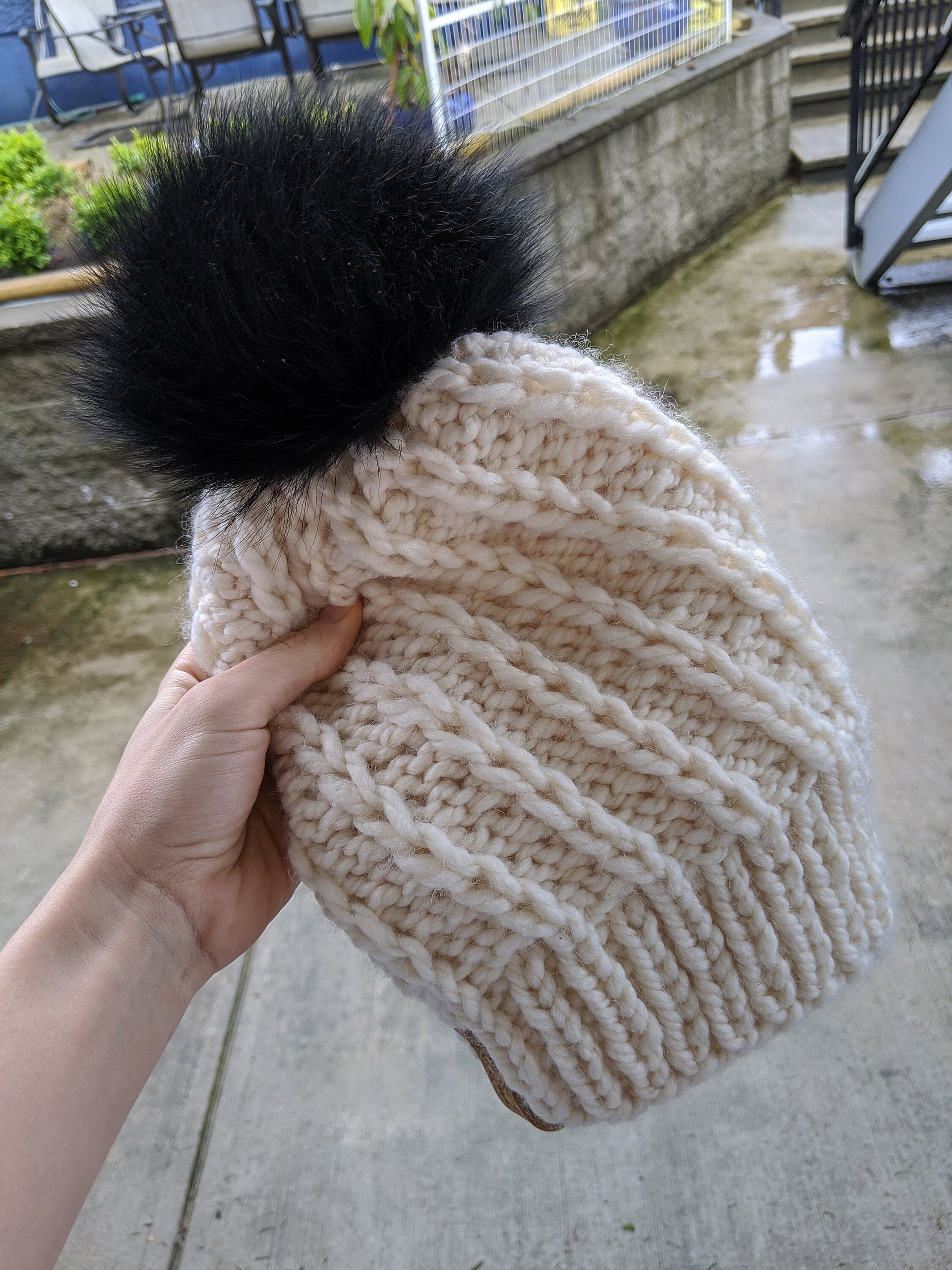 Latte Cable Knit Winter Hat Pattern product image (8)