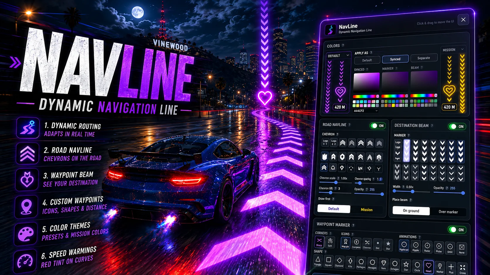 NavLine | Dynamic Navigation Line for FiveM | FiveM Waypoint Script [ QBCore / ESX / QBOX ] product image (1)