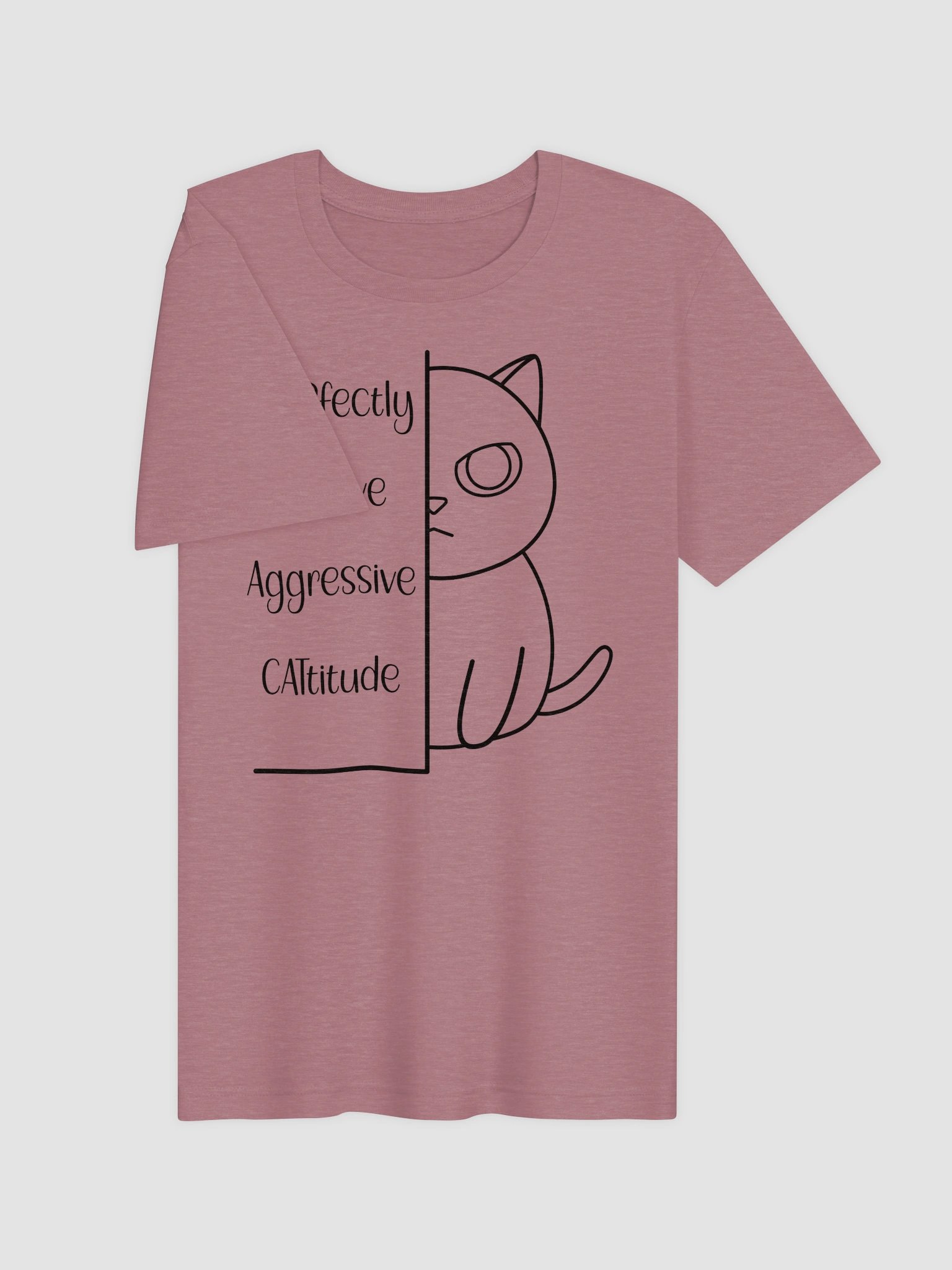 Passive Aggressive Cattitude (Black Print) - Unisex Adult Super Soft Lightweight T-shirt product image (2)