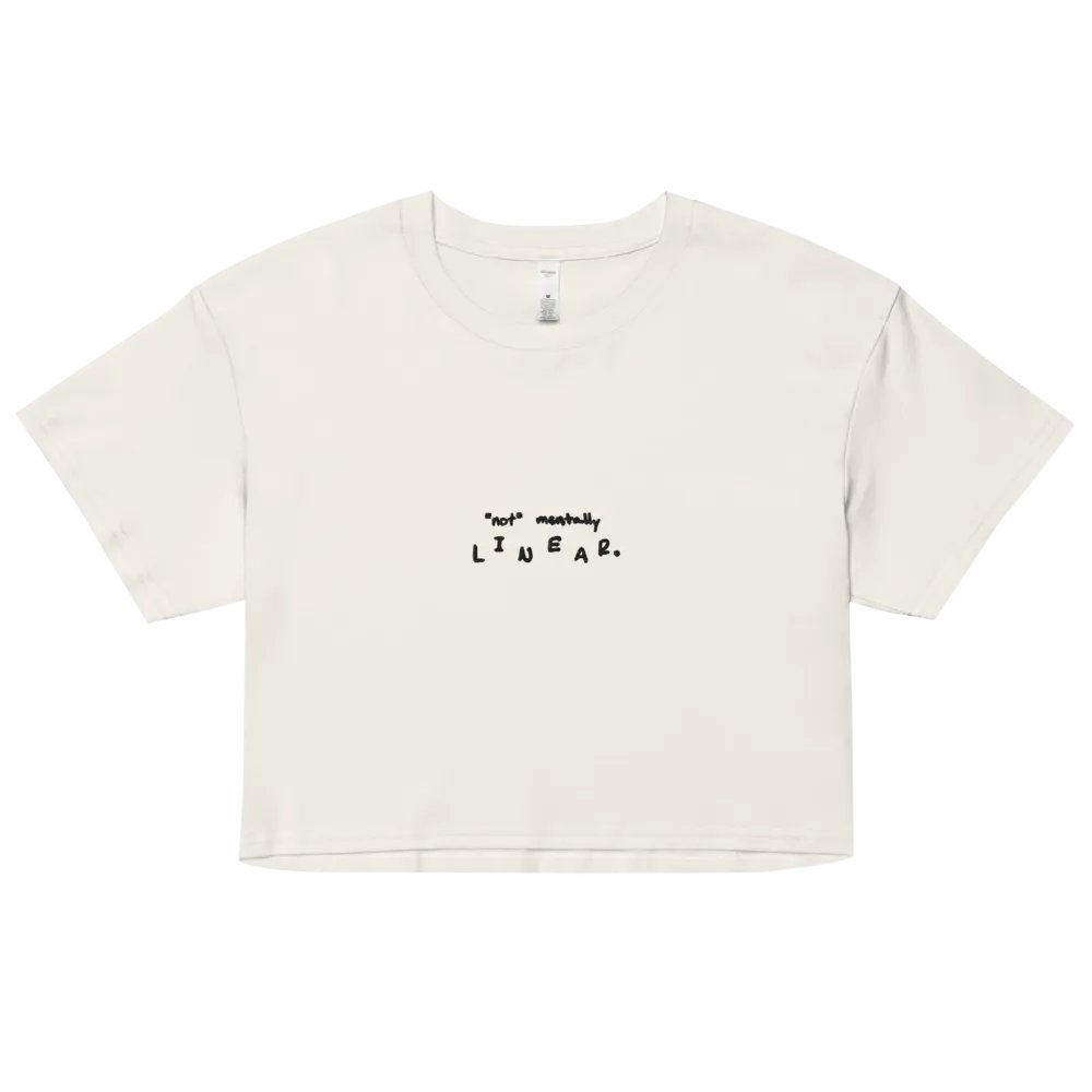 *not* mentally linear embroidered cotton crop top product image (1)