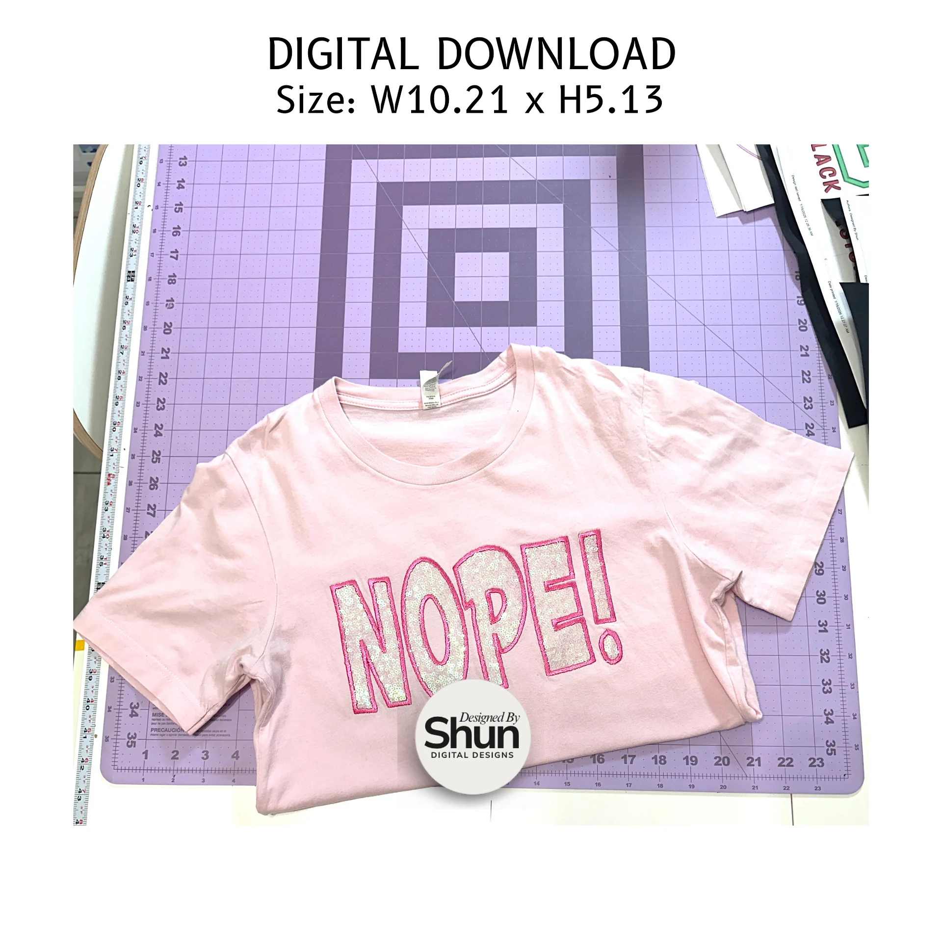 Nope Appliqué Embroidery Design product image (2)