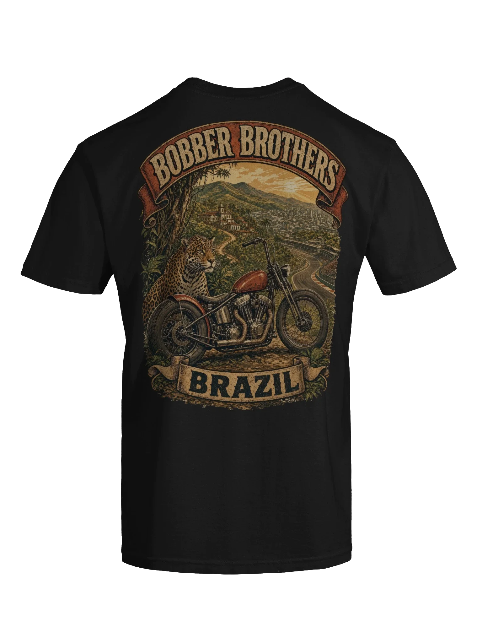 Brazil motorcycle t-shirt design by Bobber Brothers