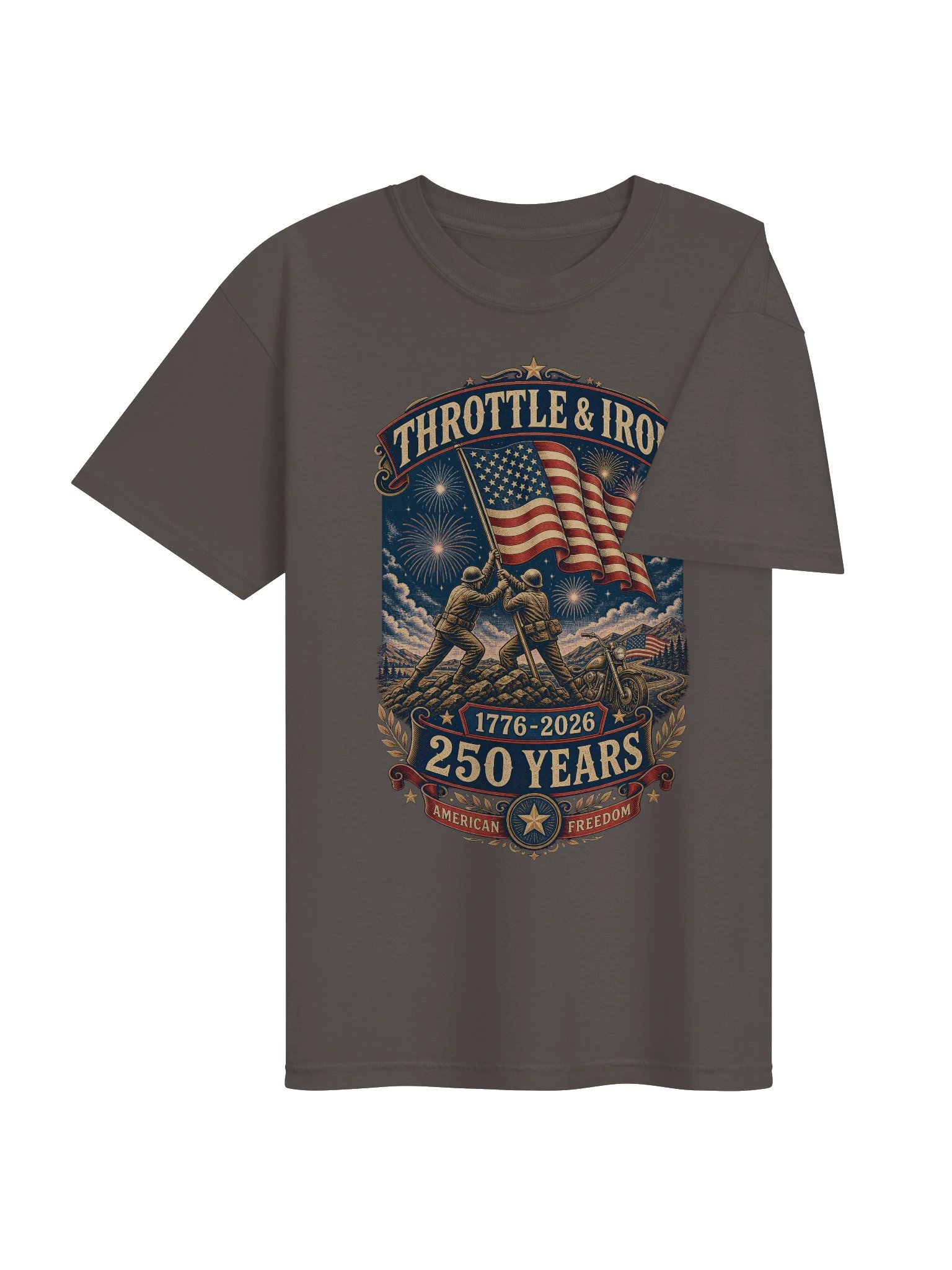 Throttle & Iron Americana 250th Anniversary Heavyweight Tee- Front Graphic product image (4)