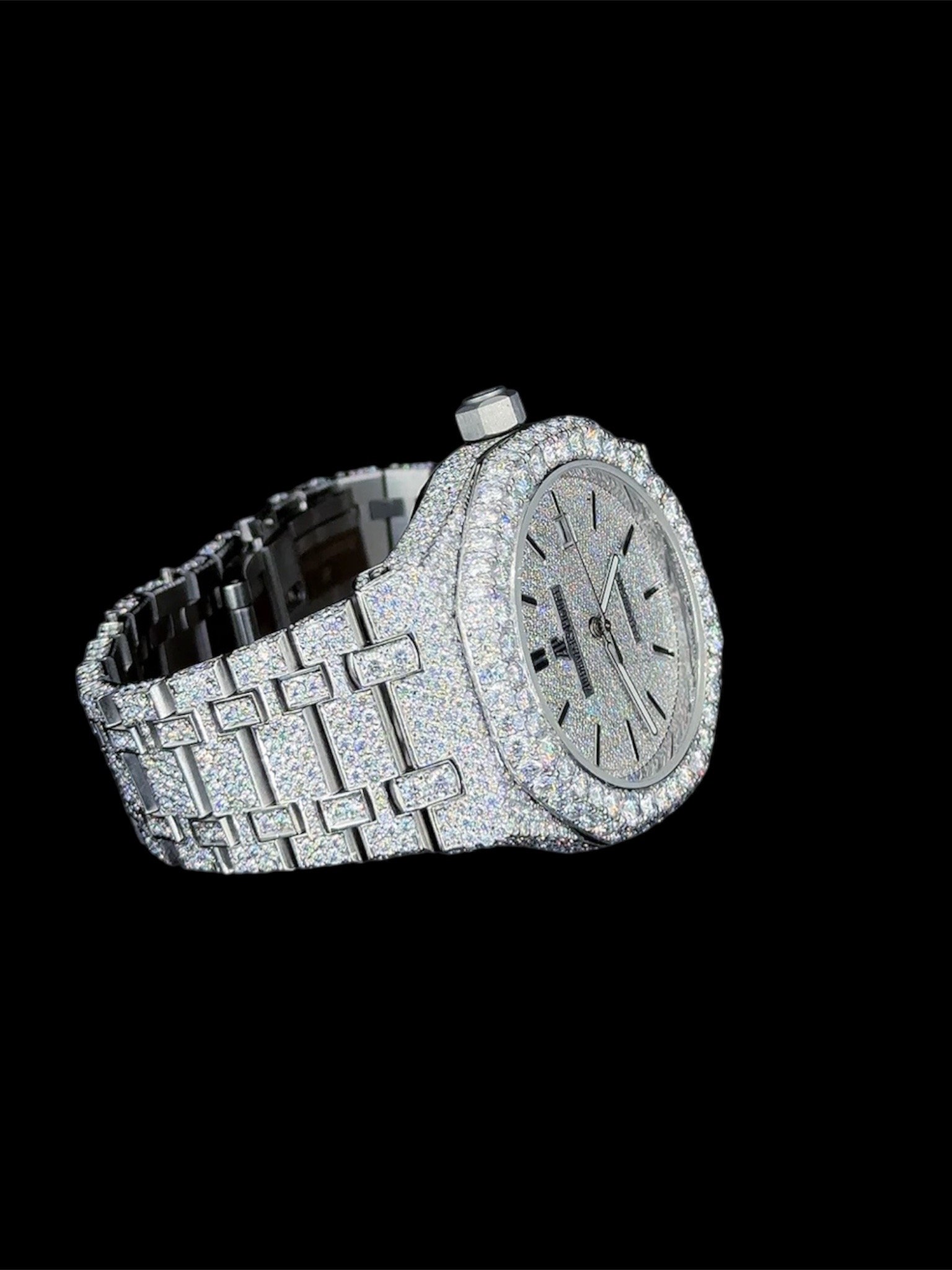 AP FULL WHITE WITH STICK DIAL MOISSANITE DIAMOND WATCH product image (3)