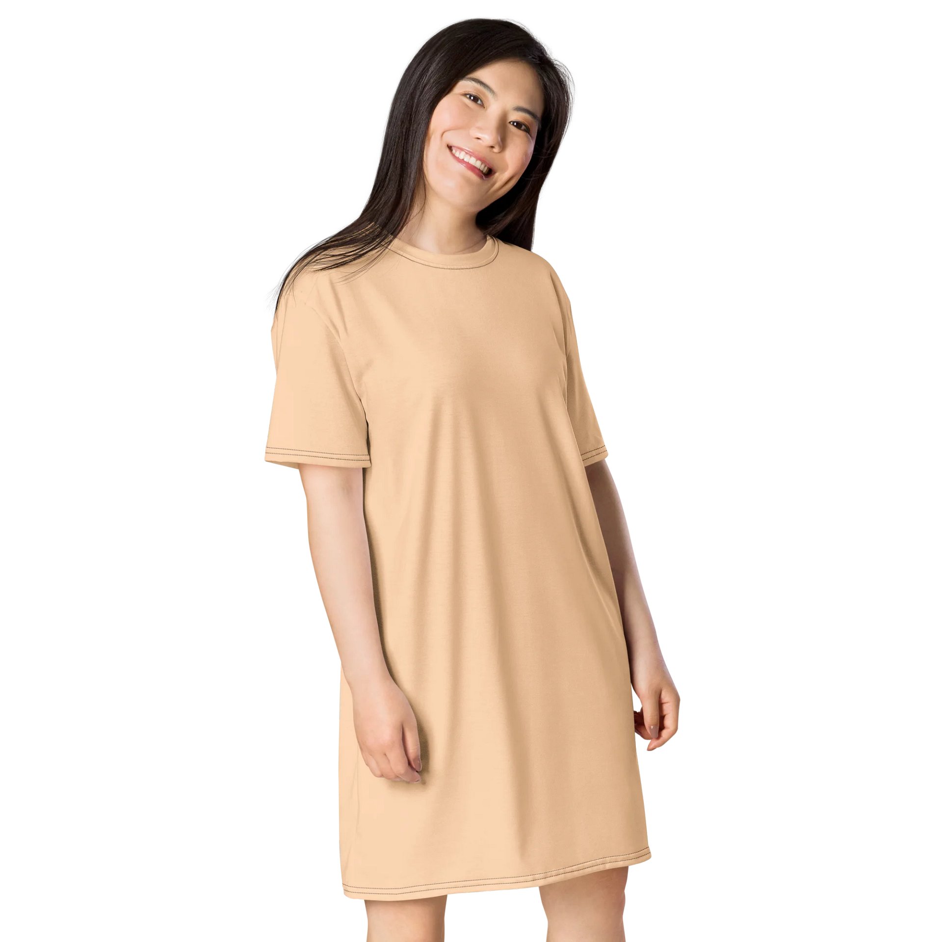 Sandy Beach Oversized T-Shirt Dress | Stretchy Fabric | Casual or Formal Style | Sizes 2XS-6XL | Exclusive Design product image (4)