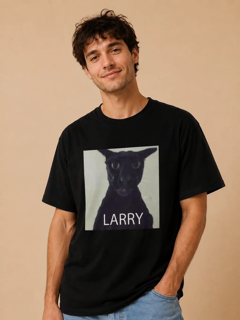 Larry Cat Meme T-Shirt | Funny Black Cat Instagram Comment Meme Tee product image (1)