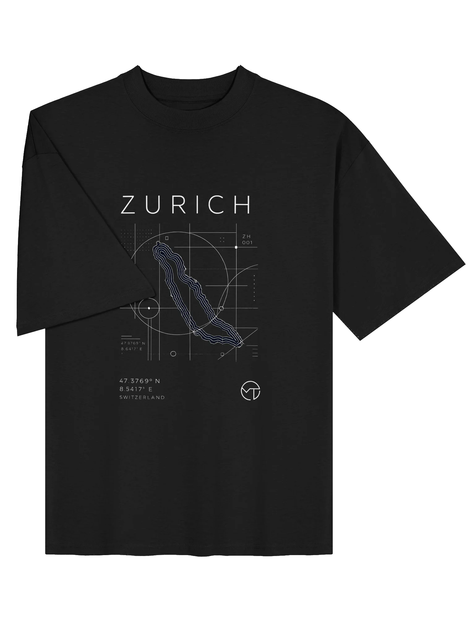 ZURICH Lake Geometry Tee – Premium Swiss Minimalist T-Shirt product image (5)