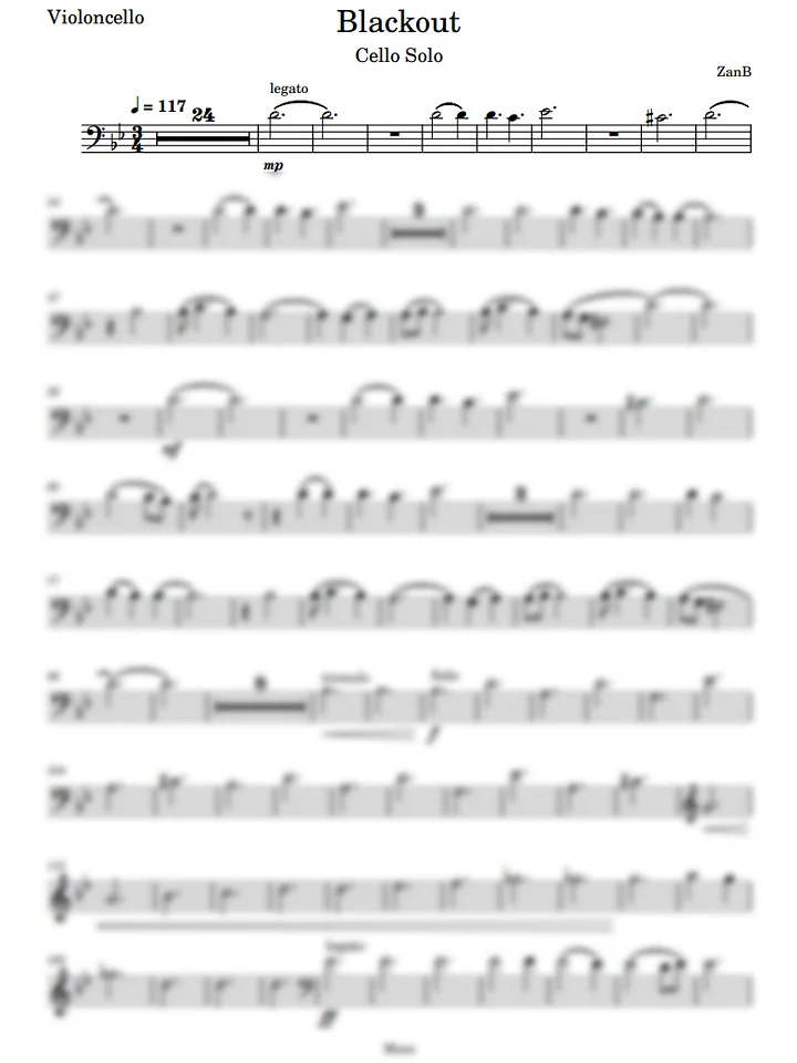 Muse - Blackout (Cello Solo) product image (1)