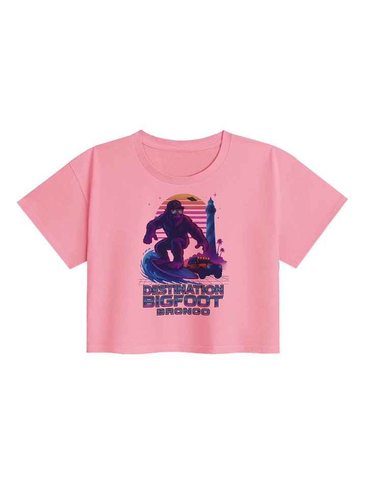Destination Bigfoot Bronco Synthwave Women's Crop Top (Multiple Colors Available) product image (5)