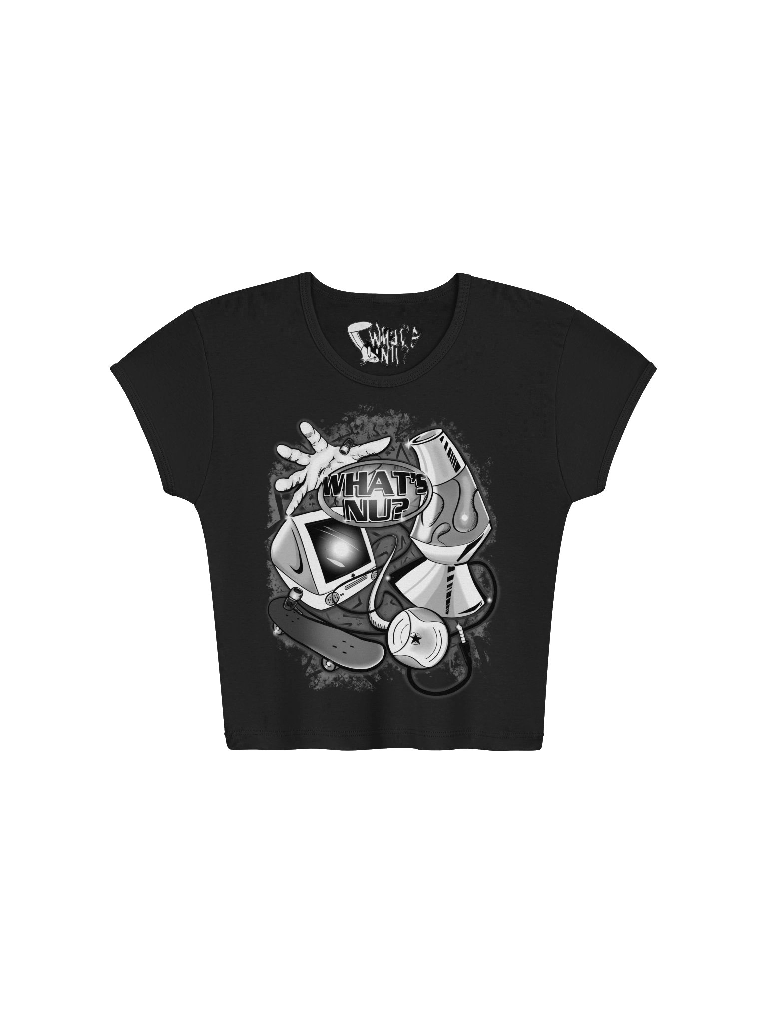 Airbrush Baby Tee (Black and White) product image (1)