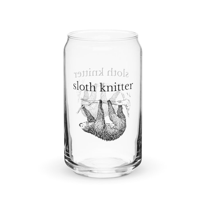 Sloth Knitter Can-Shaped Glass product image (2)