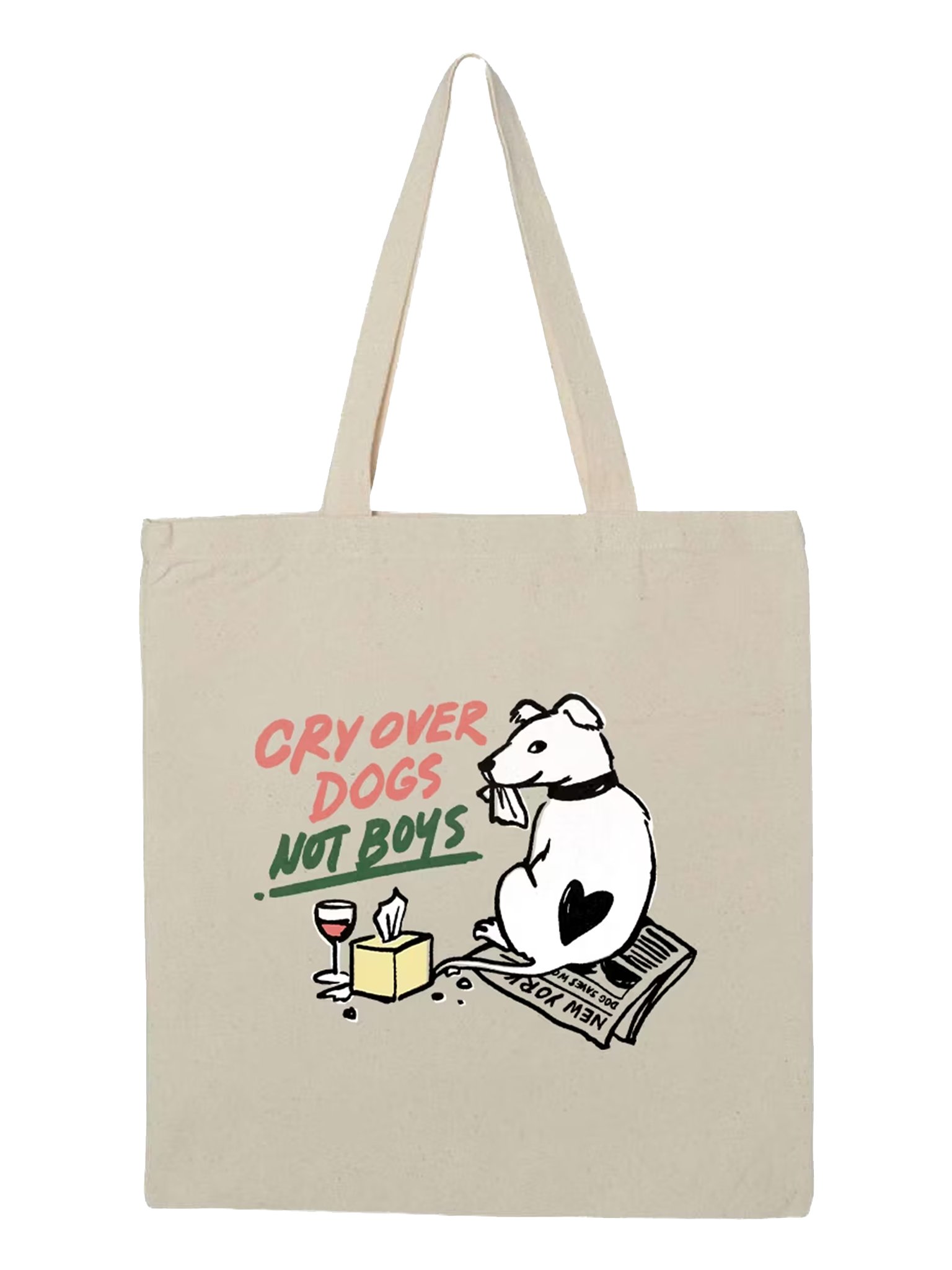 Preorder - Cry Over Dogs Not Boys Natural Totebag product image (1)