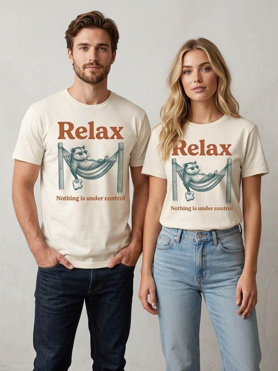 Playful Relax Raccoon Unisex Tee for Humor Lovers product image (2)