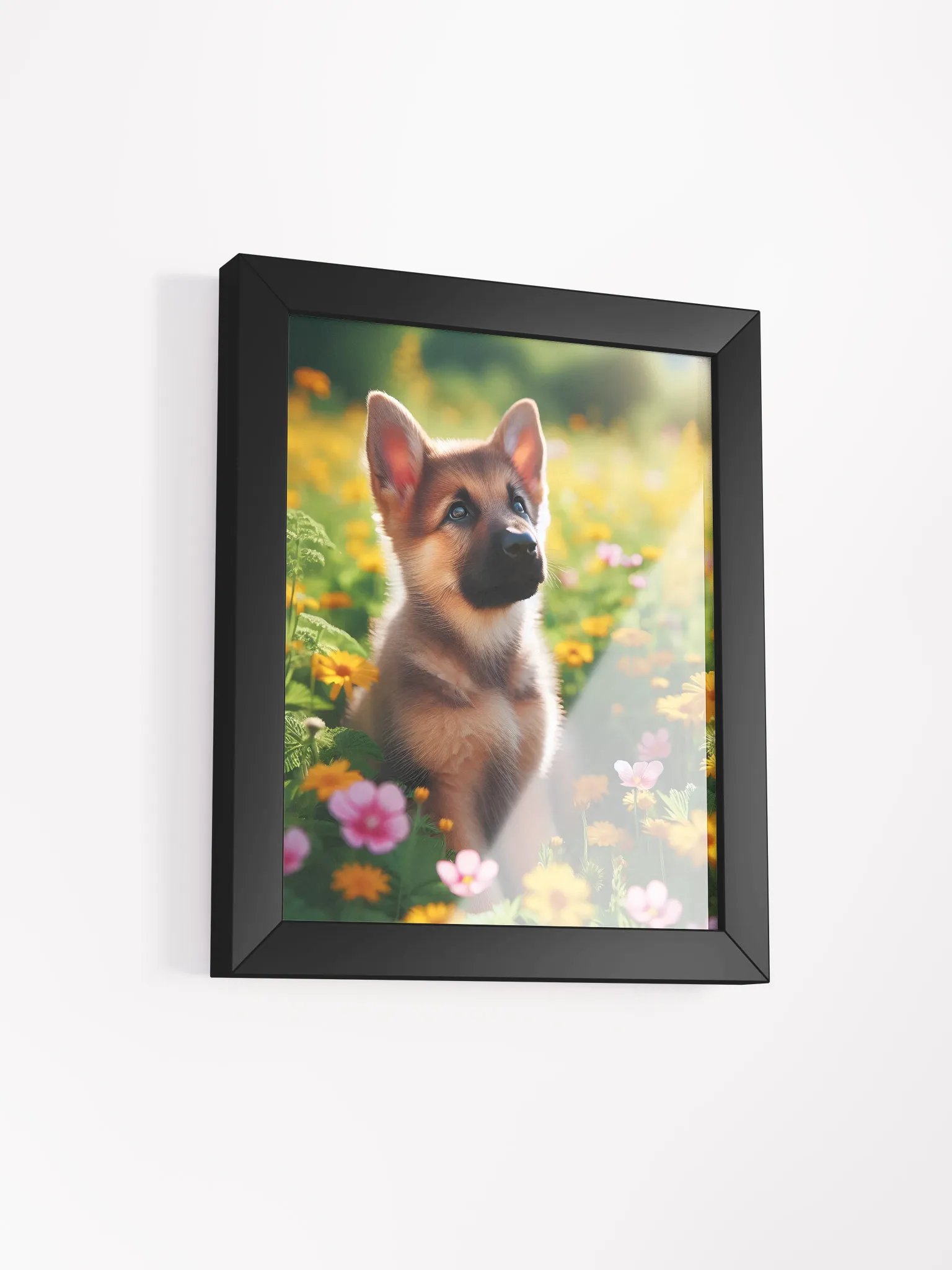 Summer Shephard Puppy Matte Poster In Frame product image (2)