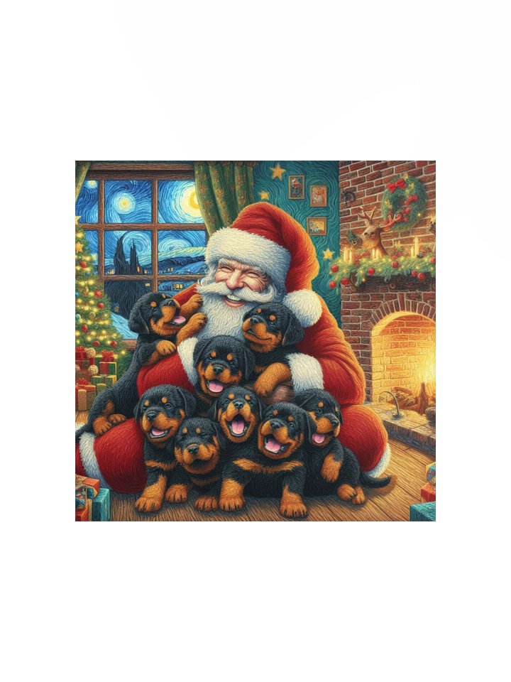 Rottweiler Santa's Puppy Party Poster product image (3)