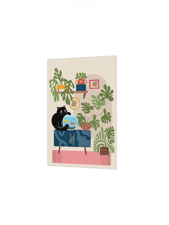 Curious Black Cat and Fishbowl Poster product image (11)