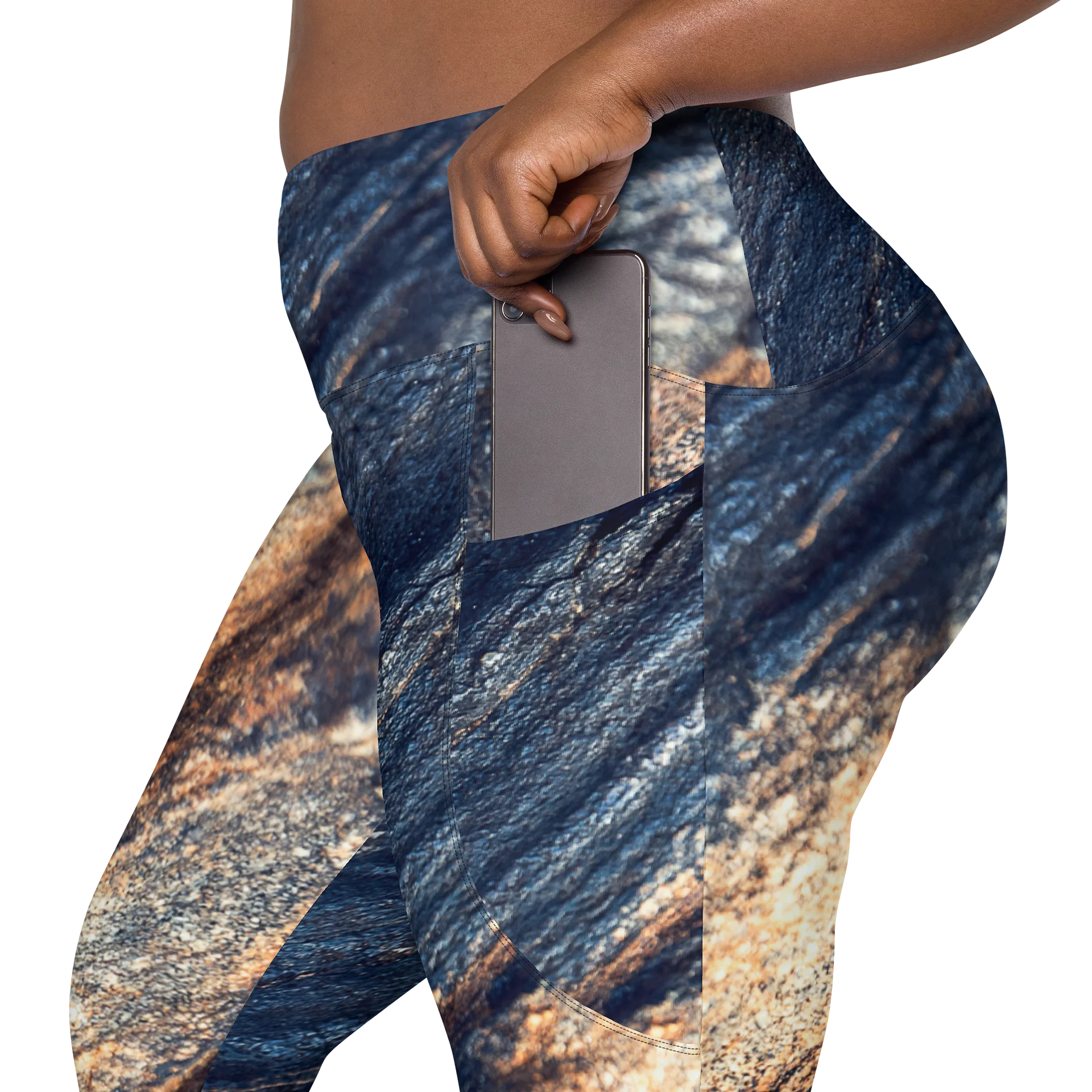 Obsidian Vein Women's Crossover High-Waisted Leggings with Dual Pockets product image (8)