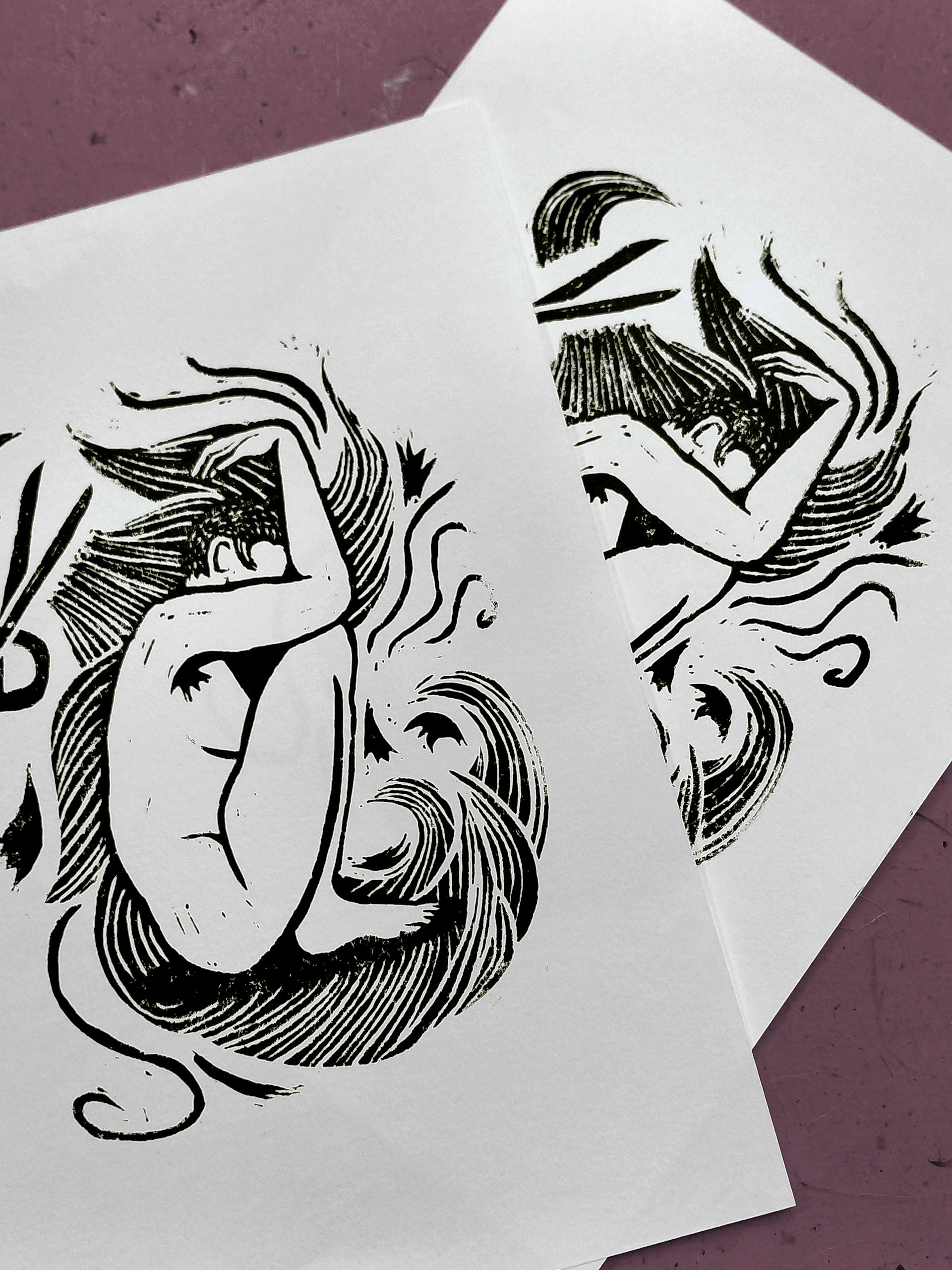 HAIR CUT Lino Print product image (2)