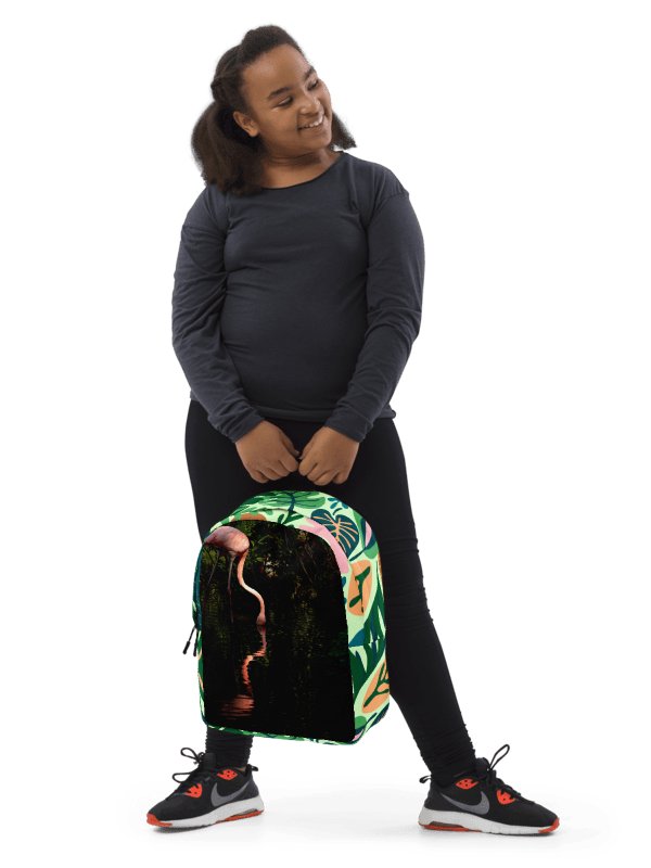 Design-backpack - Flamingo waterreflection (Green Design) product image (2)