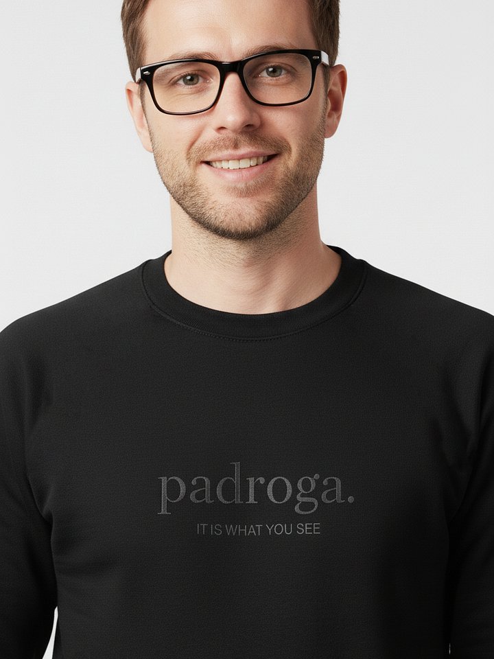 padroga. essentials black embroidered logo product image (1)