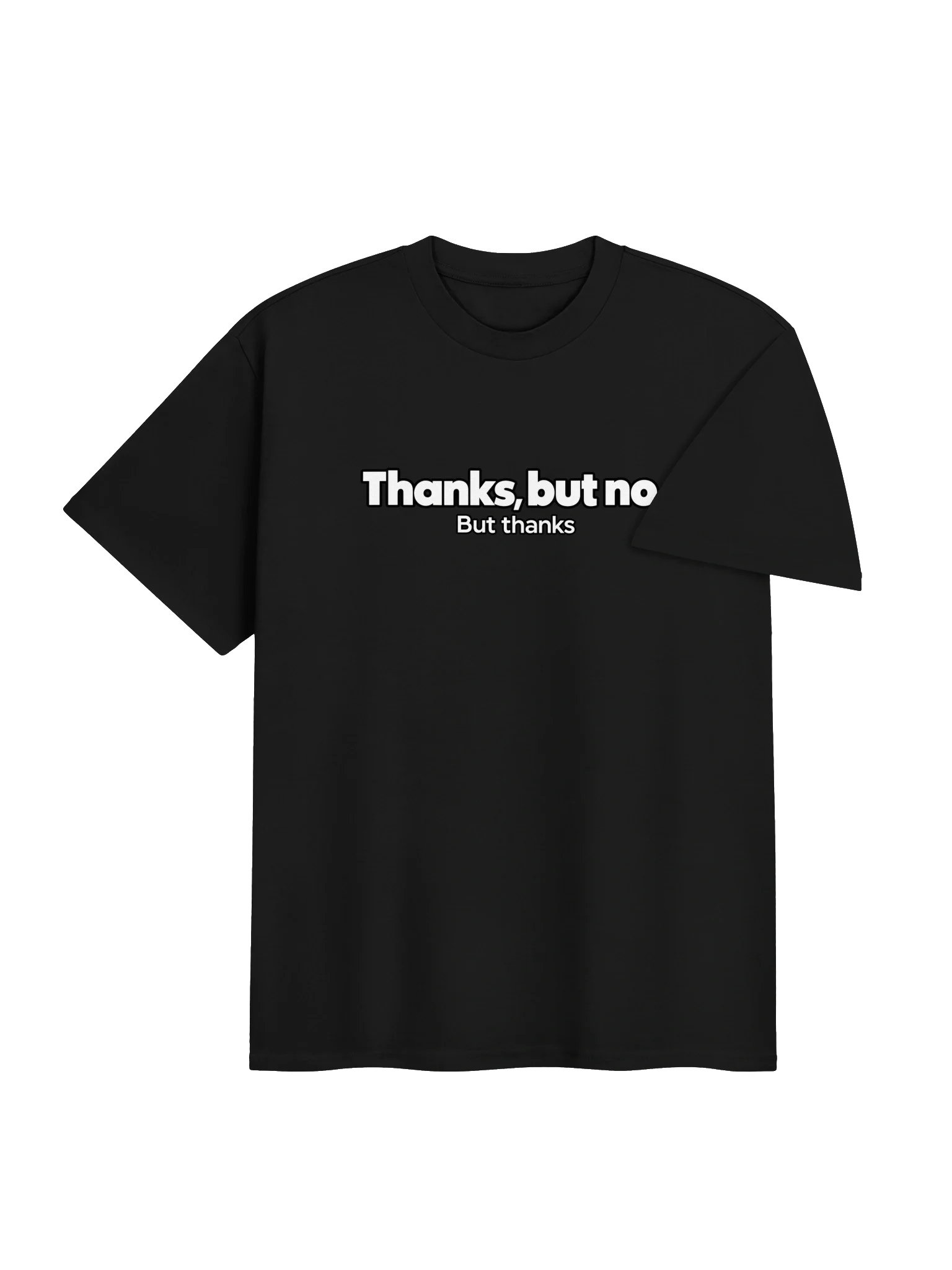Thanks, But No. Oversized Tee, Black, view 4