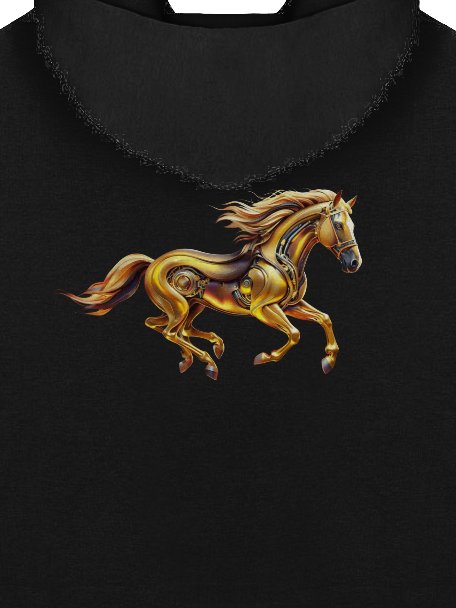 Golden Velocity – The Cyber Stallion Hoodie - Unisex Hoodie product image (6)