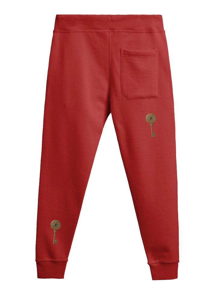 The Gatekeeper’s Key Fleece Joggers – Diagonal Dual Leg Print | Red | product image (2)