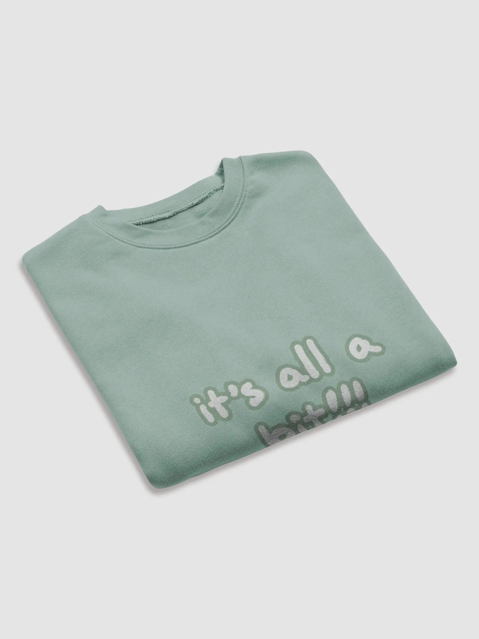 “It’s all a bit!!!” (sm. lined design, #96B697) Women's Fleece Crop Sweatshirt product image (15)