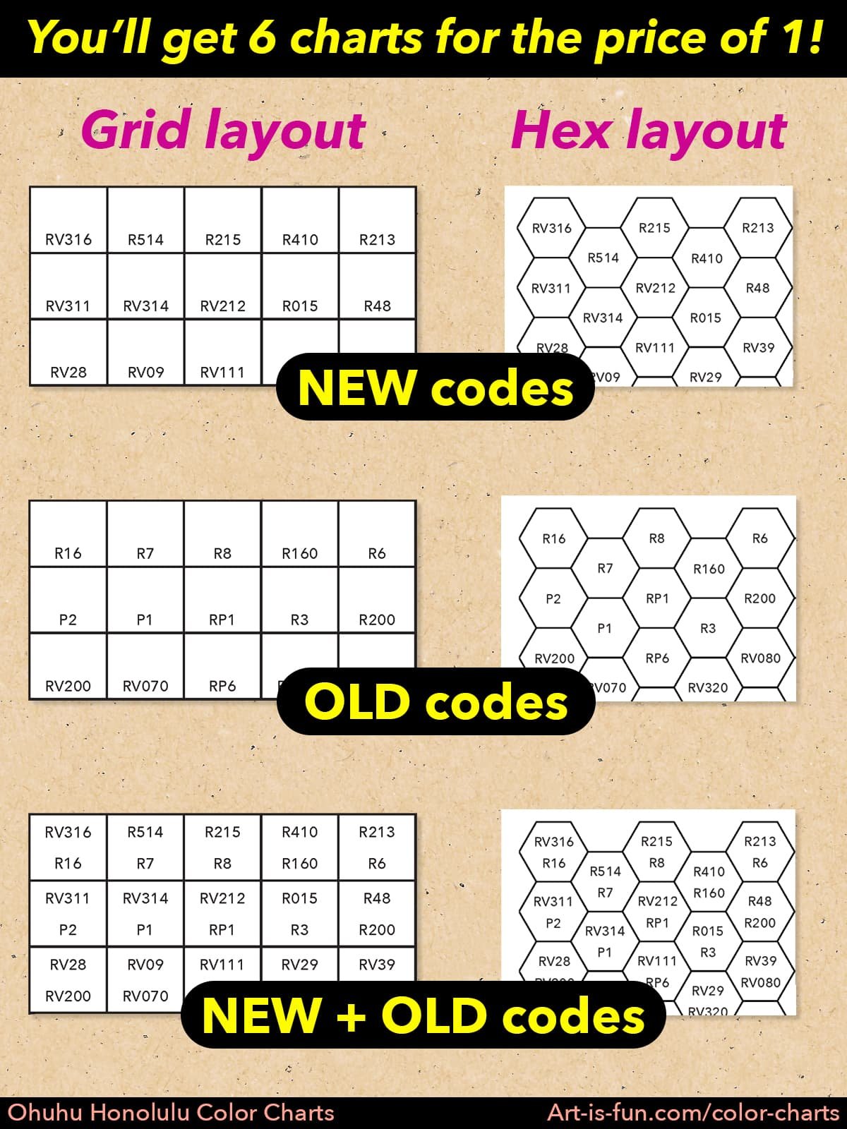 Ohuhu Color Chart - 240 Colors (NEW + OLD) in Chromatic Order product image (3)