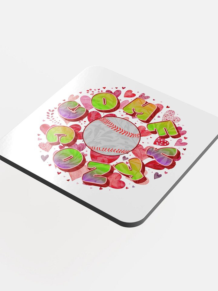Comfy Cozy Baseball Playball Glossed Cork Coaster product image (1)