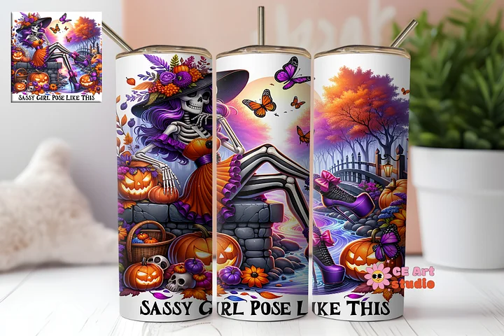 Sassy Girl Pose Like This Tumbler Wrap PNG product image (1)