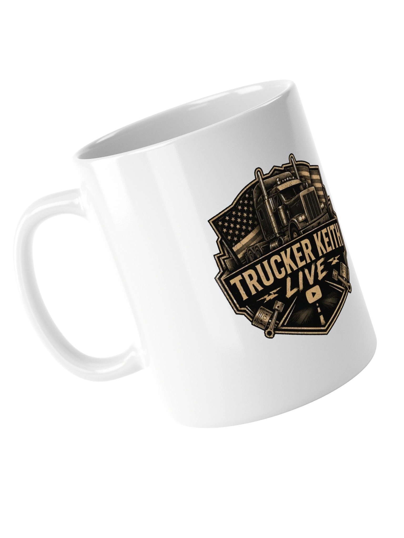 Trucker Keith Live Semi-Truck Mug White product image (13)