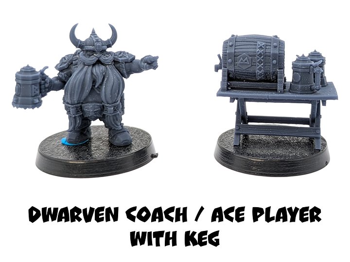 Dwarven Coach / Ace Player with Keg - Brutefun Miniatures product image (1)