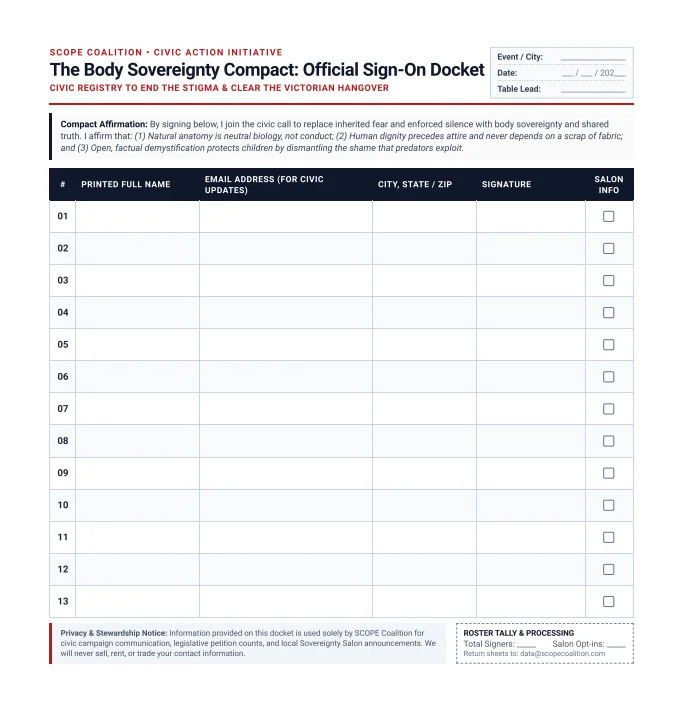 Body Sovereignty Compact: Official Sign-On Docket (Printable PDF) product image (1)