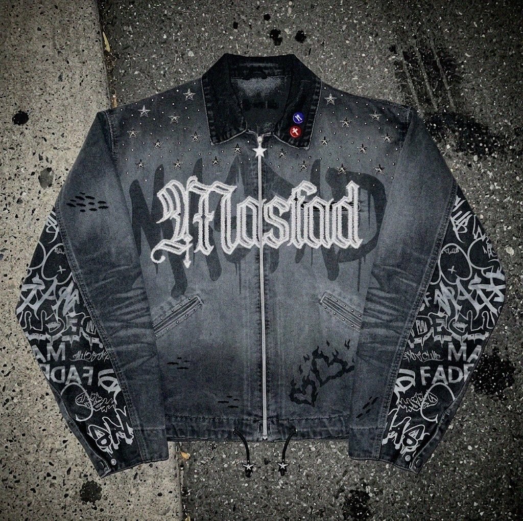 Nocturnal Script Denim Jacket product image (3)