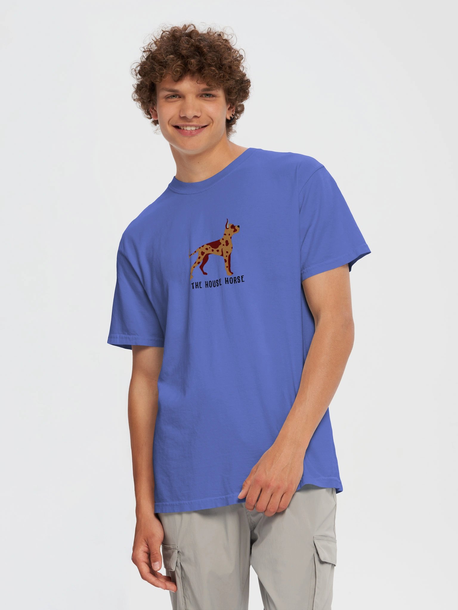 The House Horse T-Shirt(Embroidered) of a Great Dane(Chocolate Merle, Cropped Ears) product image (12)