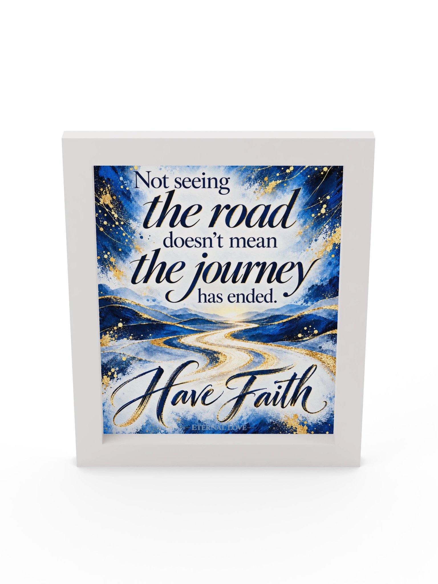 Beyond the Bend - “Have Faith” Wall Art Poster Print · Cobalt & Gold Edition product image (5)