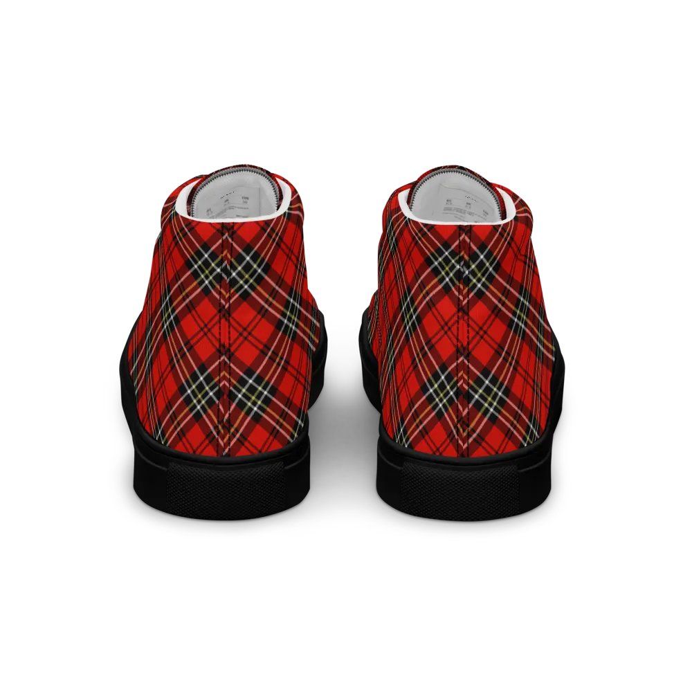 Red Vintage Plaid Men's High Top Shoes product image (6)