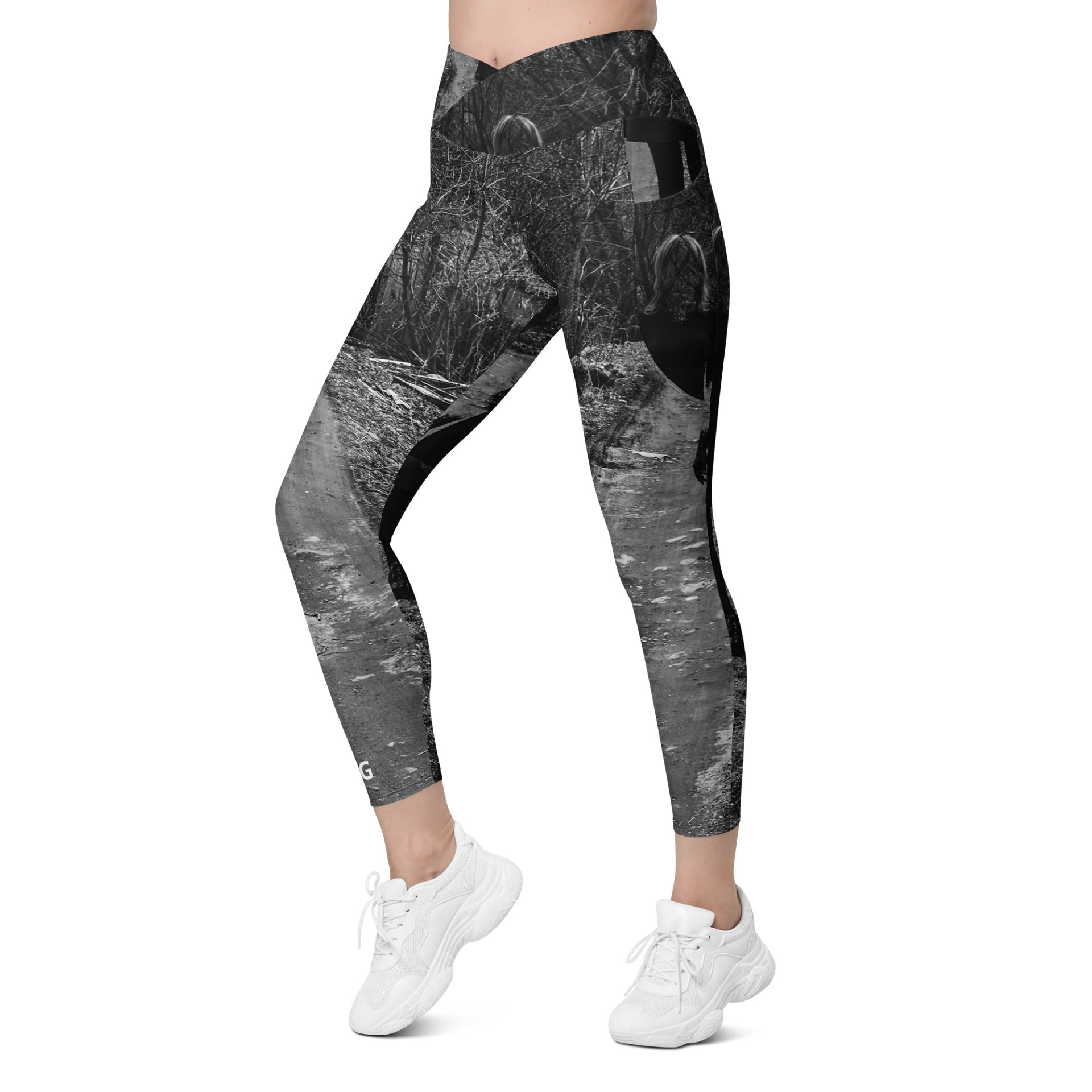'Music For Horror Films' Sun-Protect Crossover Leggings with Pockets product image (6)