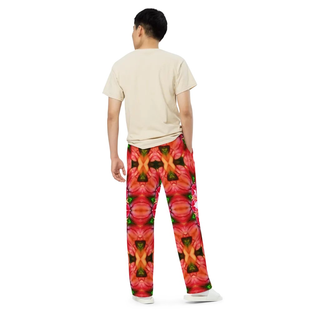 Peachy Flower Kaleidoscope Wideleg Pants product image (5)