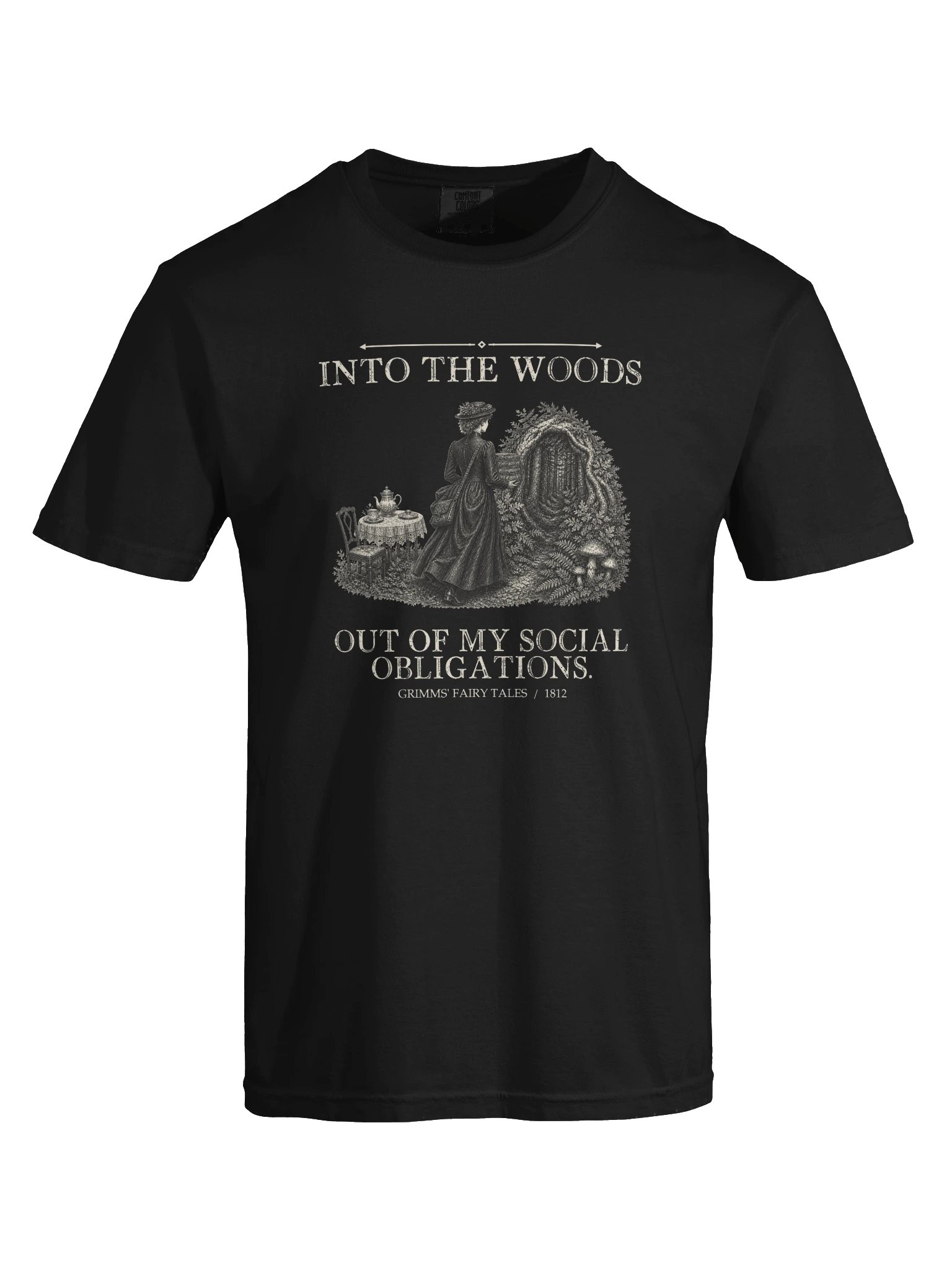 Into Woods Out Social Obligations -- Grimms Fairy Tales Tee (Dark) product image (25)